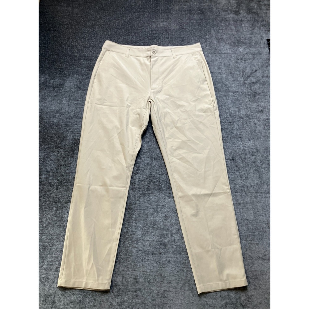 Fresh Clean Threads Chino Pants Mens 34x30 Beige High Rise‎ Straight Flat Front